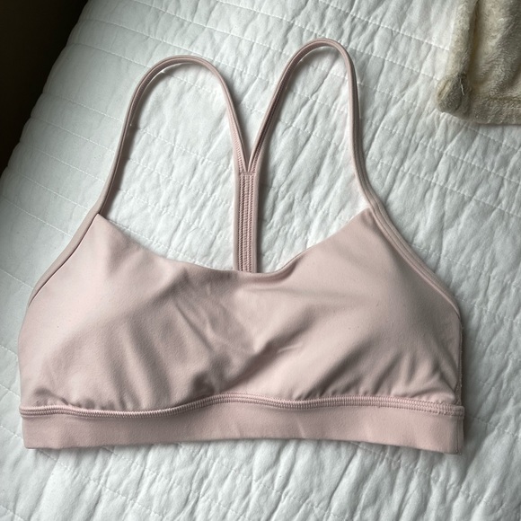 LULULEMON FLOW Y BRA IN STRAWBERRY MILKSHAKE - Picture 3 of 5